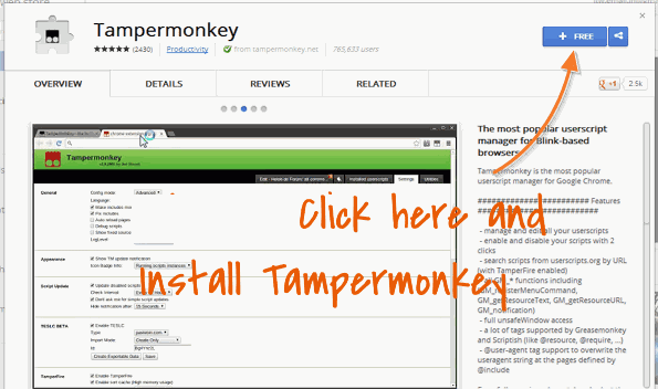 Install tampermonkey