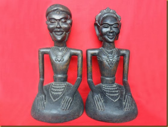 Old wooden Javanese statue Old wooden Javanese statue
