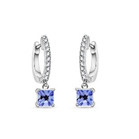 Princess-Cut-Tanzanite-and-Round-Diamond-Hoop-Earrings_SE0301T