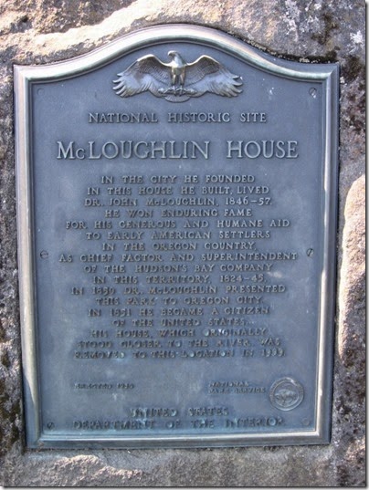 IMG_2895 Plaque at McLoughlin House in Oregon City, Oregon on August 19, 2006