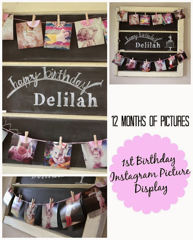 Instagram Photo Birthday Banner - A picture for each month leading up to babies first birthday