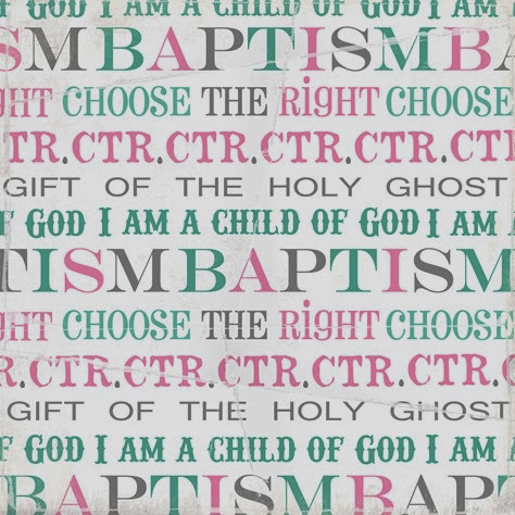 Free Digital Scrapbook Paper -  Girl LDS Subway Art Baptism