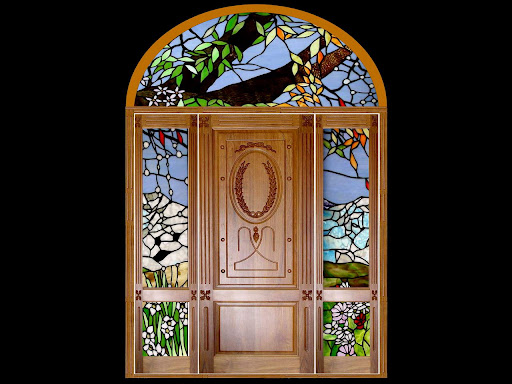  carving door doors entry front glass hardwood interior large leaded