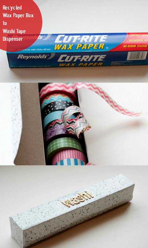 Wax Paper Box to Washi Tape Dispenser via homework (1)
