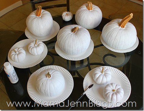 Pumpkin Snowmen (repurposing pumpkins)