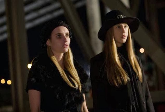 AMERICAN HORROR STORY: COVEN The Sacred Taking - Episode 308 (Airs Wednesday, December 4, 10:00 PM e/p) --Pictured: (L-R) Emma Roberts as Madison, Taissa Farmiga as Zoe -- CR. Michele K. Short/FX