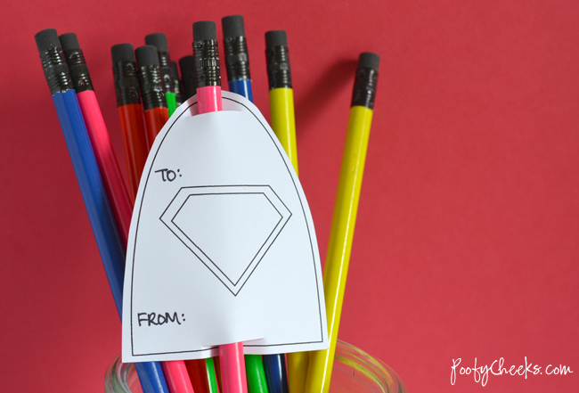 Boy Valentine Printable: Superhero Pencil Capes