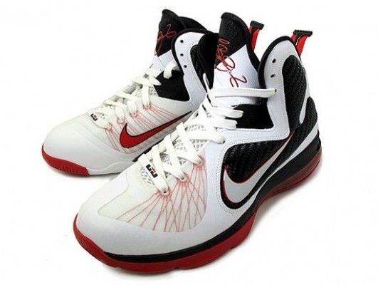 Nike LeBron 9 WhiteBlackRed 8220Miami Heat8221 Home