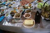 民宿焼畑のお食事、野草を使った手作りの料理、野草の力で食べると元気が出てきます。