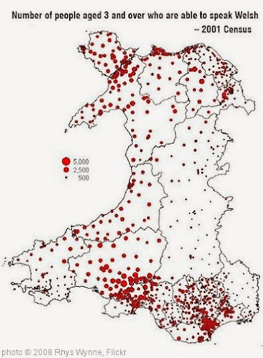'Map nifer siaradwyr / Map showing numbers and distribution of Welsh speakers' photo (c) 2008, Rhys Wynne - license: http://creativecommons.org/licenses/by-sa/2.0/