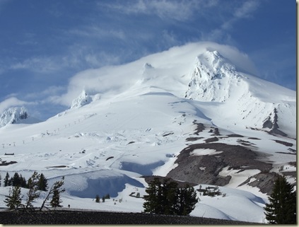 View of Mt Hood from the Lodge parking lot