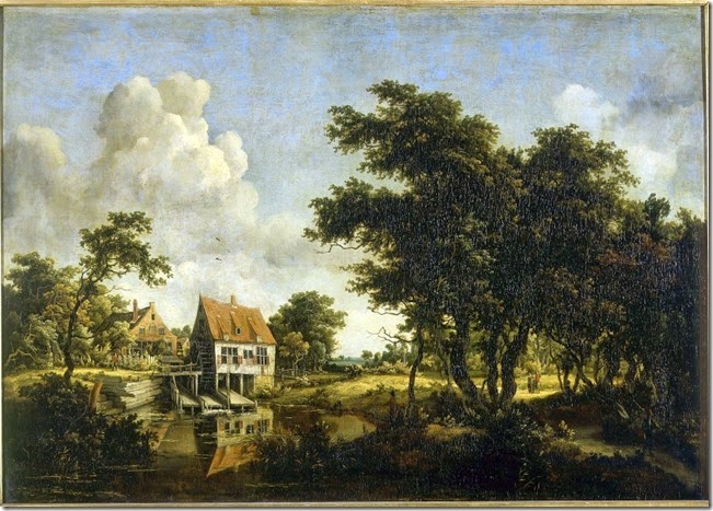 The water mills,  Hobbema, circa 1665