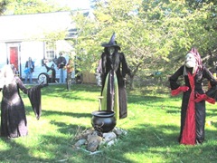 11.2011 Wellfleet Halloween yard 7 witch and wizard