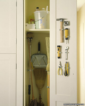 Wherever you keep your maintenance closet, be sure to organize it properly before guests arrive -- that way, when you need supplies to clean up an accident everything will be easy to get to. Wherever you keep your maintenance closet, be sure to organize it properly before guests arrive -- that way, when you need supplies to clean up an accident everything will be easy to get to.