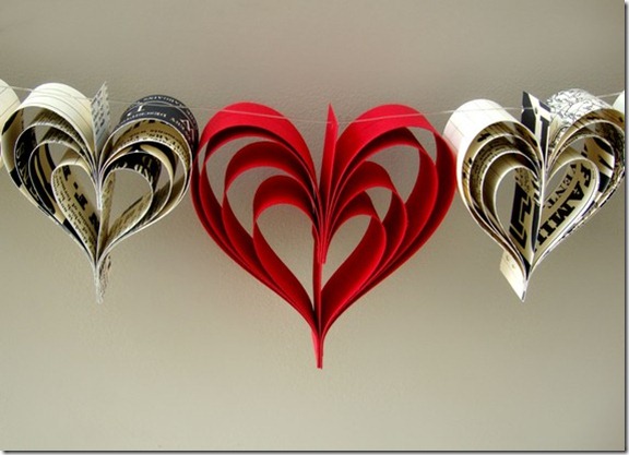 paper valentine garland