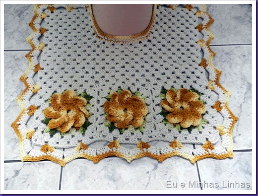 Jogo Banheiro Croche com Flor 2b