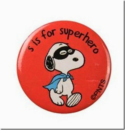 Typo by Cotton On Peanuts Badge Snoopy Superhero