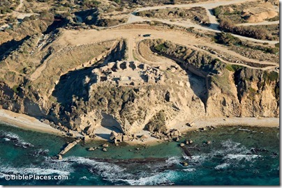 Apollonia Crusader castle aerial from west, tb121704904