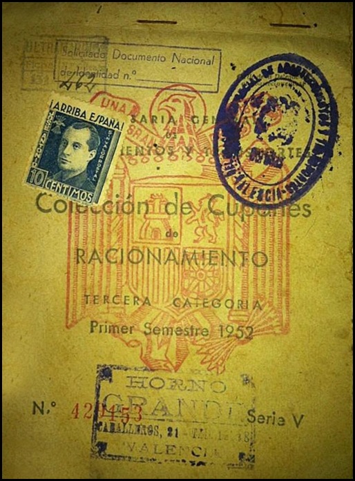 Cartilla Racionamiento 1952