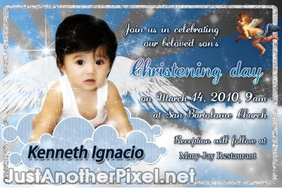 A Christening invitation template I designed