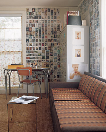 This display is so impactful. The home's owner converter Polaroids into documentary art, taped them to the wall, and held them in place permanently with a Plexiglass overlay. This display is so impactful. The home's owner converter Polaroids into documentary art, taped them to the wall, and held them in place permanently with a Plexiglass overlay.
