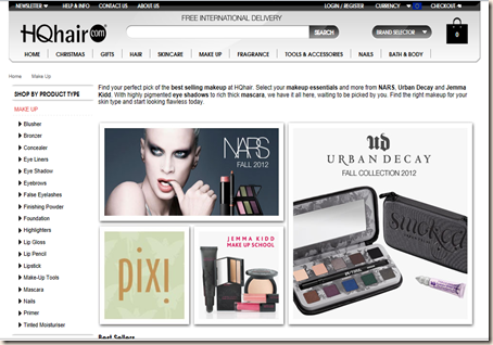 HQhair.com comprar maquilhagem online