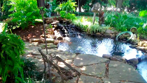 Backyard garden waterfall - Solar family home