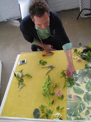 Here, Matthew preps our tropical gallery.