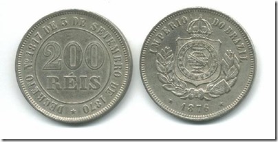 MOEDAS ANTIGAS Brasil 200