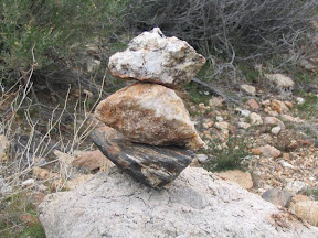 These trail markers (ducks) were crucial in finding our way since we did not have a GPS or a compass.