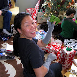 Yoko on Christmas morning