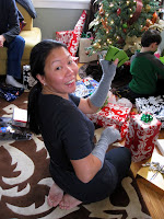 Yoko on Christmas morning
