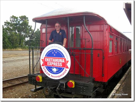 Yours truly aboard the Eketahuna Express.