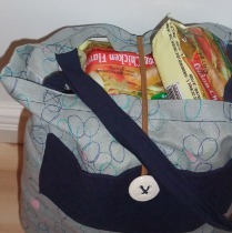 blue pocket tote