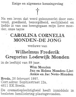 Monden-de Jong. Carolina Cornelia Rouwadvertentie.jpg