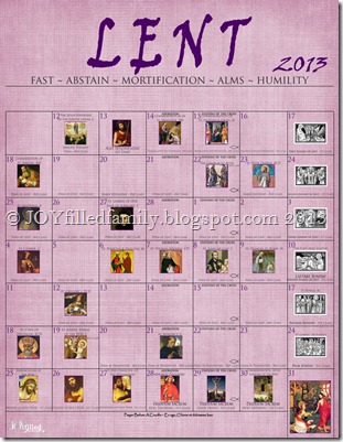 Purple 2013 Lenten Calendar EO Purple 2013 Lenten Calendar EO