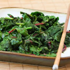 Spicy Stir-Fried Radish Greens and/or Swiss Chard