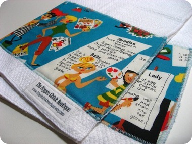 Hippie Chick Boutique Cocktails Kitchen Towel Mad Men, Retro print