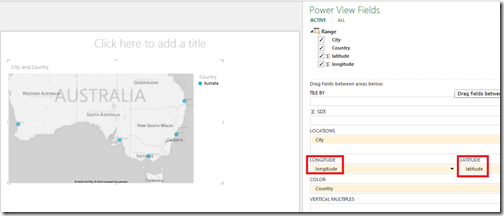 Power View report by latitude and longitude