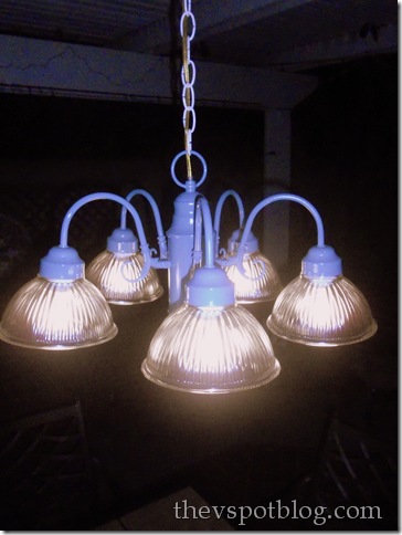 spray painted outdoor chandelier