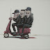 Object: 21306 - Drie vrienden op een scooter - 60 x 60 cm - € 1725,= Object: 21306 - Drie vrienden op een scooter - 60 x 60 cm - € 1725,=