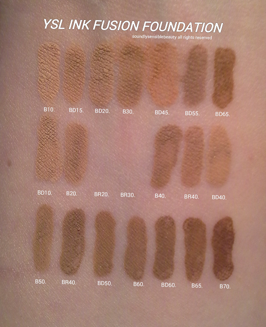 YSL Fusion Ink Foundation; Review & Swatches of Shades