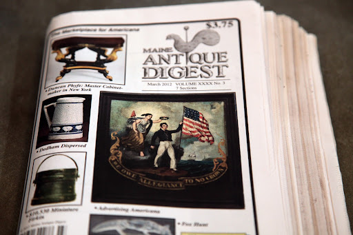Oh Sharkey, it's the new issue of the Maine Antique Digest.  Martha loves it and always reads it from cover to cover!  I was leafing through it and found an interesting article.