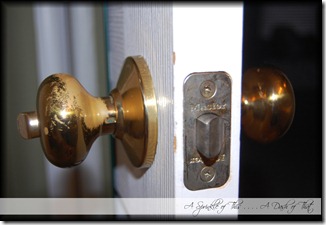 Brass doorknobs before {A Sprinkle of This . . . . A Dash of That}