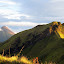 Evening light, Merapi and Merbabu