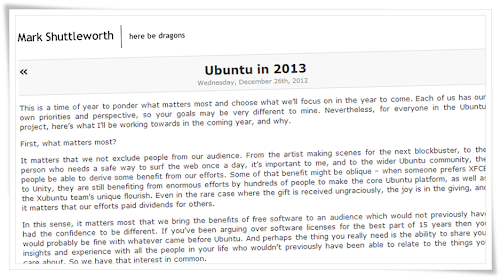 Il 2013 di Ubuntu secondo Mark Shuttleworth