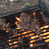 Beef enjoying a hot sear on the fire