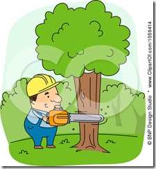 1059414-Royalty-Free-Vector-Clip-Art-Illustration-Of-A-Logger-Cutting-Down-A-Tree