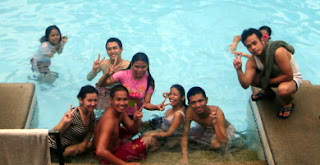 Students at the Pool