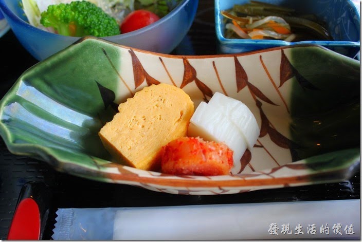 日本北九州-湯布院-彩岳館-早餐。還有玉子燒、名太子、醃漬小菜。